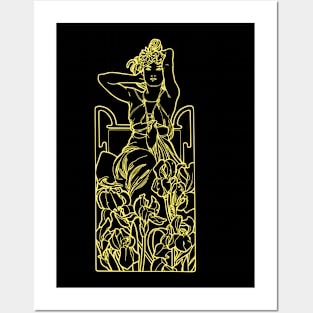 Alphonse Mucha Amethyste Yellow Neon Posters and Art